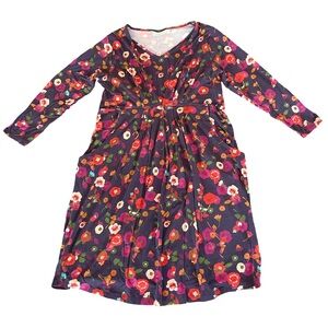 JoJo Maman Bébé Navy Floral V-Neck Dress, Nursing Friendly, M